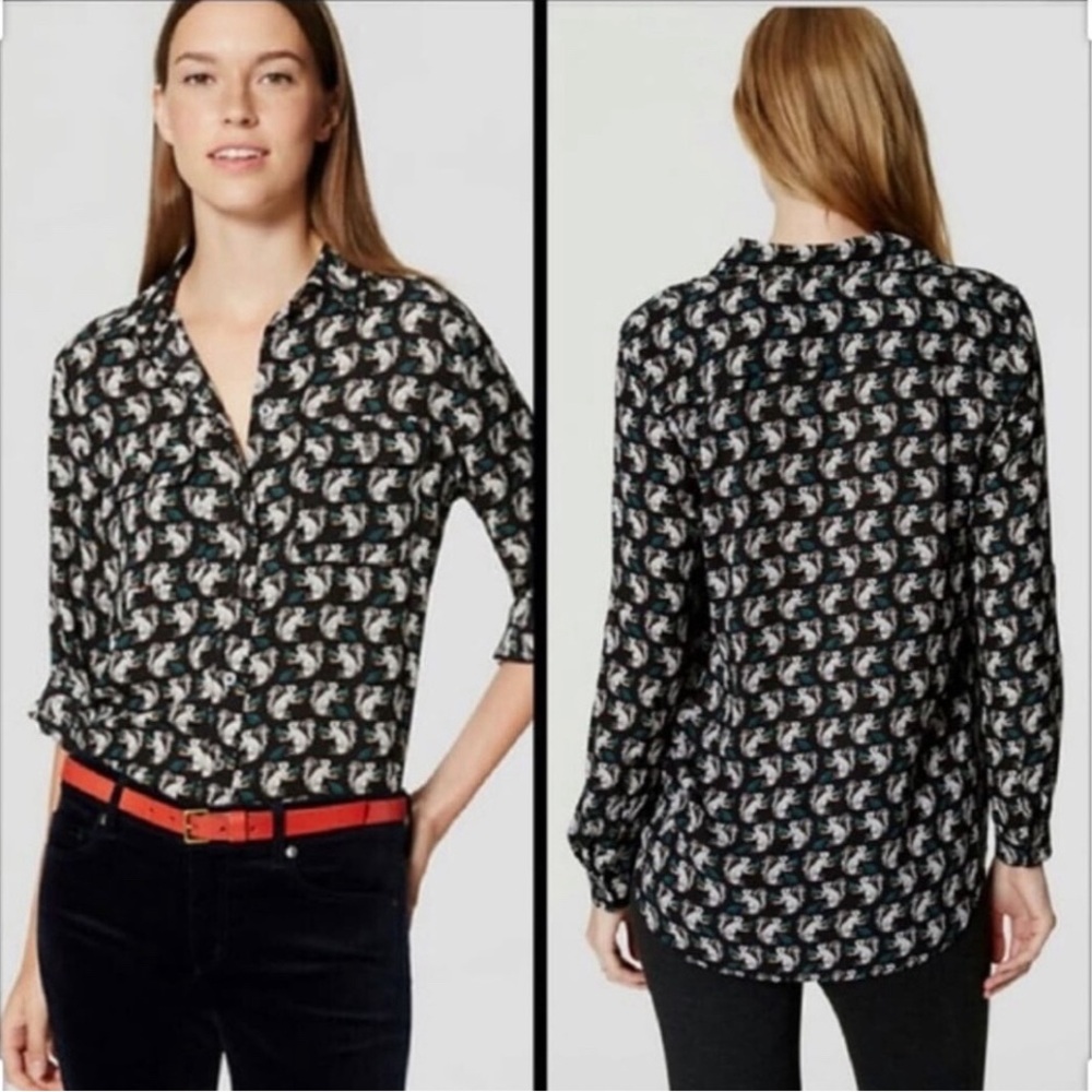 Loft Squirrel Pattern Top Size Small - image 3